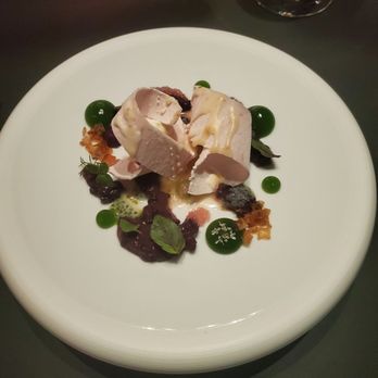 EVER - Frozen hamachi ribbon, black rice pudding, crispy shallots - New American Near Me - Chicago, Illinois EVER - Frozen hamachi ribbon, black rice pudding, crispy shallots - New American Near Me - Chicago, Illinois