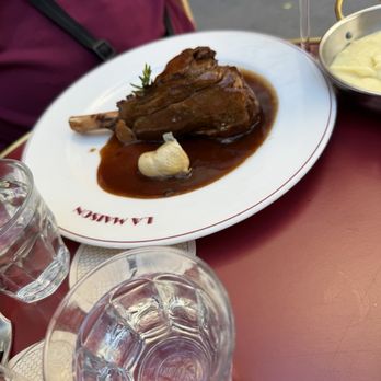 La Maison - Lamb Shank with Mashed Potatoes - Bistros Near Me - Paris, 75 La Maison - Lamb Shank with Mashed Potatoes - Bistros Near Me - Paris, 75