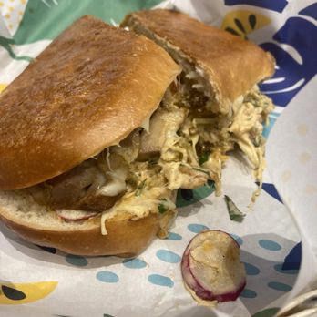 Cholita Linda - Chicken sandwich -- the sauce had a nice spicy kick - Latin American Near Me - Walnut Creek, California