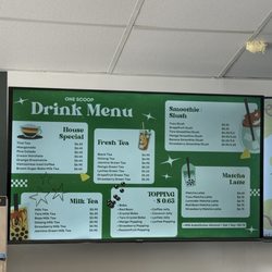 One Scoop - Drink Menu