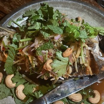 Mahaniyom - Fried branzino - Cocktail Bars Near Me - Brookline, Massachusetts