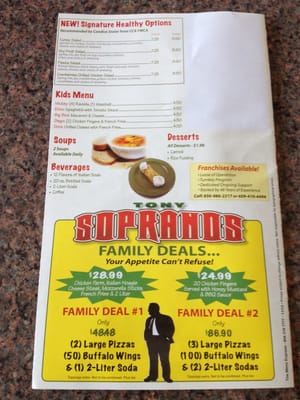 Menu photo 1 Tony Soprano's Pizza Vineland, NJ Menu photo 1 Tony Soprano's Pizza Vineland, NJ
