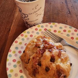 Bacon maple scone & a small coffee. Tasty!! Bacon maple scone & a small coffee. Tasty!!