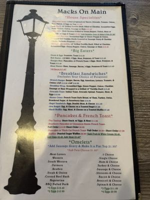 Menu photo 2 Macks on Main Gladwin, MI