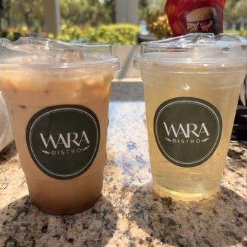 Wara Bistro - Vanilla latte and peach jasmine white tea - Breakfast & Brunch Near Me - Irvine, California Wara Bistro - Vanilla latte and peach jasmine white tea - Breakfast & Brunch Near Me - Irvine, California
