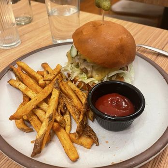 Stock Bistro & Bar - Their hamburger - fries great burger so-so. - Cocktail Bars Near Me - Richmond, Virginia Stock Bistro & Bar - Their hamburger - fries great burger so-so. - Cocktail Bars Near Me - Richmond, Virginia