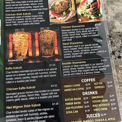 Aladdin Mediterranean Restaurant - Menu