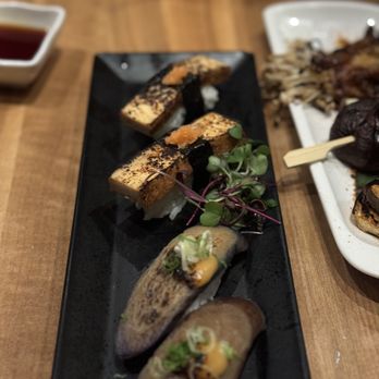 Shizen - Eggplant and tofu nigiri - Sushi Bars Near Me - San Francisco, California Shizen - Eggplant and tofu nigiri - Sushi Bars Near Me - San Francisco, California