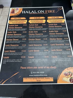 Menu photo 4 Halal On Fire Austin, TX