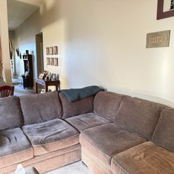 Before. The cushions are shot.....completely sink in when you sit and cushion covers wrinkled