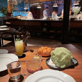 Angler - parkerhouse rolls & cultured seaweed butter bluefin tuna with sanbaizu jelly & shiso - Seafood Near Me - San Francisco, California Angler - parkerhouse rolls & cultured seaweed butter bluefin tuna with sanbaizu jelly & shiso - Seafood Near Me - San Francisco, California