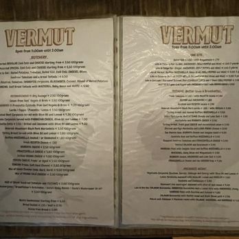 Vermut - Menu - Bars Near Me - Catania, Connecticut