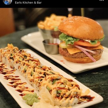Earls Kitchen + Bar - Dynamite Roll and Bigger Better Burger food instagram @foodmealready - New American Near Me - Boston, Massachusetts