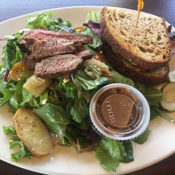 Modern Market Eatery - 1/2 Flatiron steak salad + 1/2 Tender Belly BLT+A. Both were delicious! - Salad Near Me - Austin, Texas Modern Market Eatery - 1/2 Flatiron steak salad + 1/2 Tender Belly BLT+A. Both were delicious! - Salad Near Me - Austin, Texas