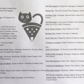Pizza Cat - The menu. - Pizza Near Me - Toledo, Ohio