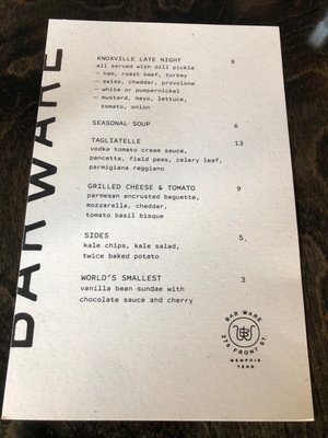 Menu photo 8 Bar Ware Memphis, TN