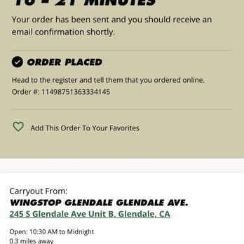 Wingstop - Online order - Chicken Wings Near Me - Glendale, California