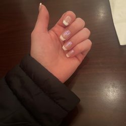 Deluxe Nails - French tip with chrome!