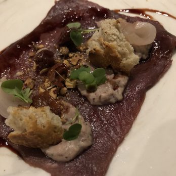 L'Orygine - Elk carpaccio (course 2) - Bistros Near Me - Quebec City, Quebec