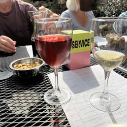 Whitewater Wines - A glass of MN Summer, a flight tasting, the free-flowing oyster crackers, and the handy-dandy service indicators.