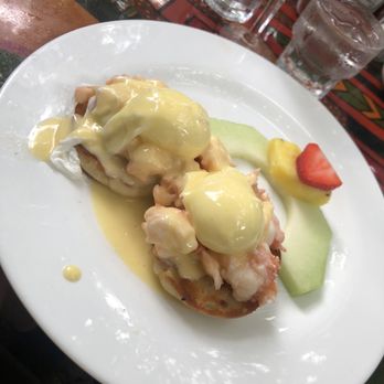 Blue Heaven - Benedict eggs with lobster aka Lobster Benny - Breakfast & Brunch Near Me - Key West, Florida