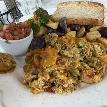 Sweet Maple - South of the Border chorizo scramble, with sourdough toast - American Near Me - San Francisco, California Sweet Maple - South of the Border chorizo scramble, with sourdough toast - American Near Me - San Francisco, California