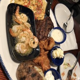 Shrimp alfredo pasta, sirloin, coconut shrimp and garlic shrimp (feast special for $35) Shrimp alfredo pasta, sirloin, coconut shrimp and garlic shrimp (feast special for $35)