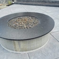 M&M Granite & Flooring - Black Pearl Leathered Firepit