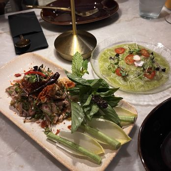 Thai Pavilion NYC - LARB PED (DUCK SALAD) & KOONG CHAE NAM PLA (THAI STYLE SHRIMP CARPACCIO) - Thai Near Me - New York, New York Thai Pavilion NYC - LARB PED (DUCK SALAD) & KOONG CHAE NAM PLA (THAI STYLE SHRIMP CARPACCIO) - Thai Near Me - New York, New York