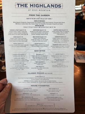Menu photo 2 Highlands Bar & Grille Marana, AZ Menu photo 2 Highlands Bar & Grille Marana, AZ