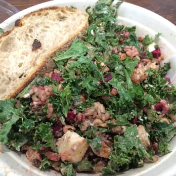 sweetgreen - Healthy Salads, Wraps, and Bowls - Salad comes with fresh bread but could use butter or some pesto. - Salad Near Me - New York, New York