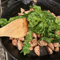 Handy's Smoke House Meats & Delicacies - The smoked (mild) chicken sausage. So delicious! You can taste the fresh herbs and smokiness. 5/5!