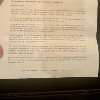 Altana - The letter the lawyers send over a year later - Apartments Near Me - Glendale, California