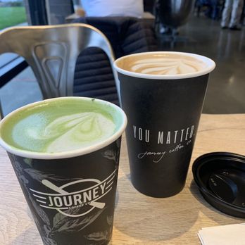 Journey Coffee - Matcha latte and peppermint cocoa latte - Coffee & Tea Near Me - Vacaville, California
