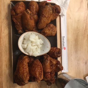 Bonchon Pleasanton - Half & half-soy garlic and sweet crunch with daikon - Chicken Wings Near Me - Pleasanton, California Bonchon Pleasanton - Half & half-soy garlic and sweet crunch with daikon - Chicken Wings Near Me - Pleasanton, California