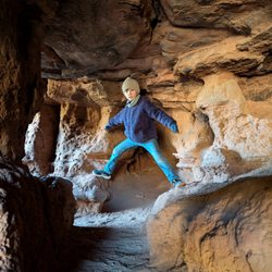 Inside of the cave at the farthest end