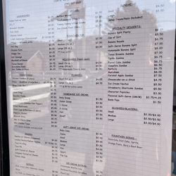 Yummy's Homemade Ice Cream - Menu