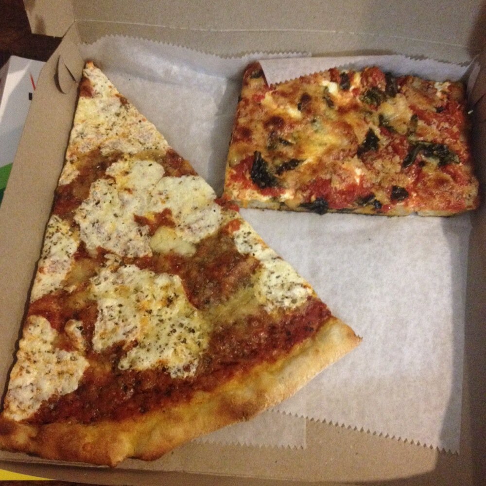 Louie's Pizza - Margherita Slice & Grandma Slice! - Italian Near Me - Elmhurst, New York