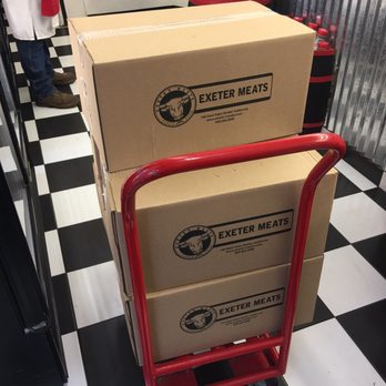 Exeter Meats & Processing - two boxes on a cart - Meat Shops Near Me - Exeter, California Exeter Meats & Processing - two boxes on a cart - Meat Shops Near Me - Exeter, California