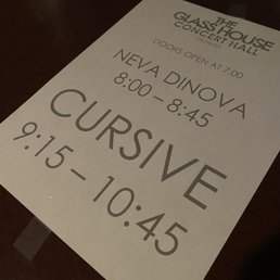 Set times - Cursive plays Domestica Set times - Cursive plays Domestica