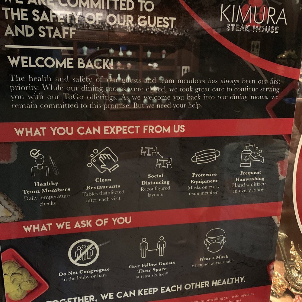 Kimura  Steakhouse - Safety - Japanese Near Me - Boynton Beach, Florida
