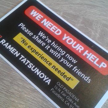 Ramen Tatsunoya - Now hiring 2021. - Ramen Near Me - Pasadena, California