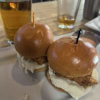 Tipsy Cow - CHICKEN SLIDERS (*third slider not pictured due to rapid consumption) - American Near Me - Sherman Oaks, California Tipsy Cow - CHICKEN SLIDERS (*third slider not pictured due to rapid consumption) - American Near Me - Sherman Oaks, California