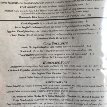 Mezza Luna - Menu - Italian Near Me - Buzzards Bay, Massachusetts