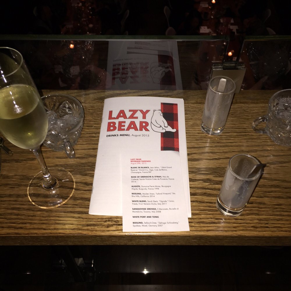 Lazy Bear - Wine pairing menu - New American Near Me - San Francisco, California Lazy Bear - Wine pairing menu - New American Near Me - San Francisco, California