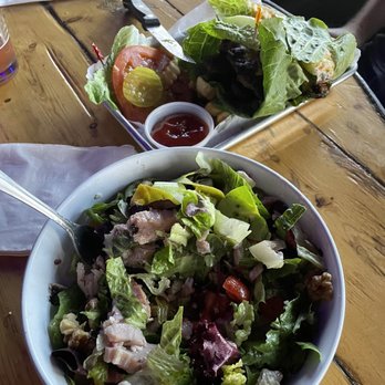 The Rusty Nail - Yardbird salad and hangover burger in a lettuce wrap. - Bars Near Me - San Antonio, Texas