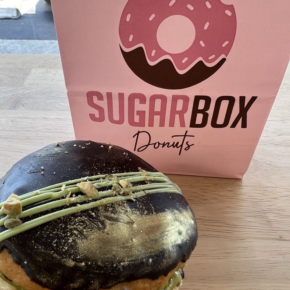 Sugarbox Donuts - Their Dubai Chocolate donut. It has small chocolate bars inside. Yum! - Donuts Near Me - West Hills, California