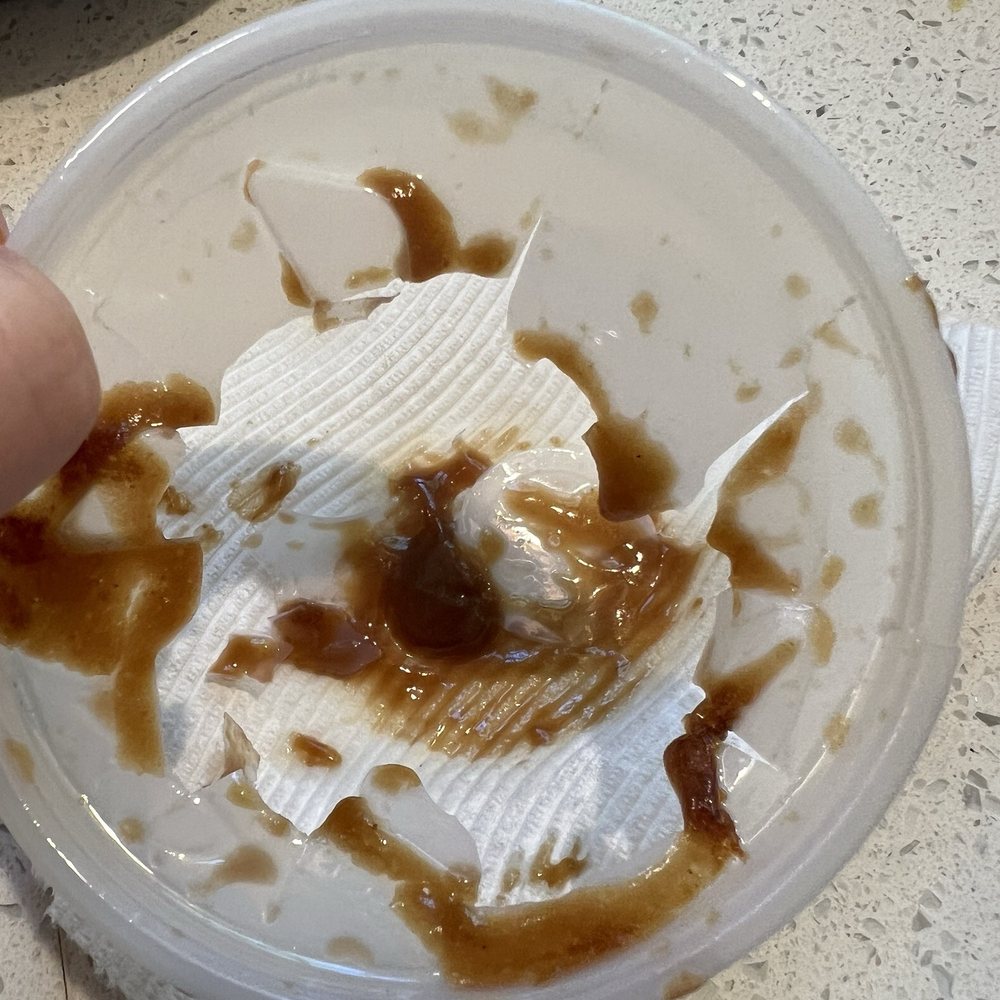 Damaged lid to egg foo young sauce