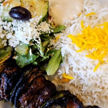 Pom & Olive - Filet mignon kabob plate - Mediterranean Near Me - Costa Mesa, California Pom & Olive - Filet mignon kabob plate - Mediterranean Near Me - Costa Mesa, California