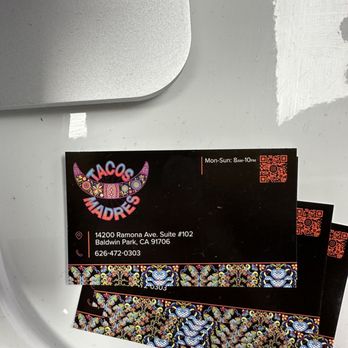 Tacos Madres - business card - Tacos Near Me - Baldwin Park, California